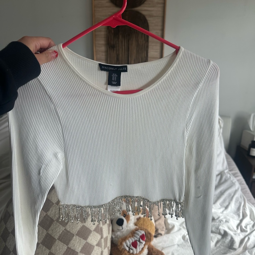 Sincerely Jules Ribbed White Top